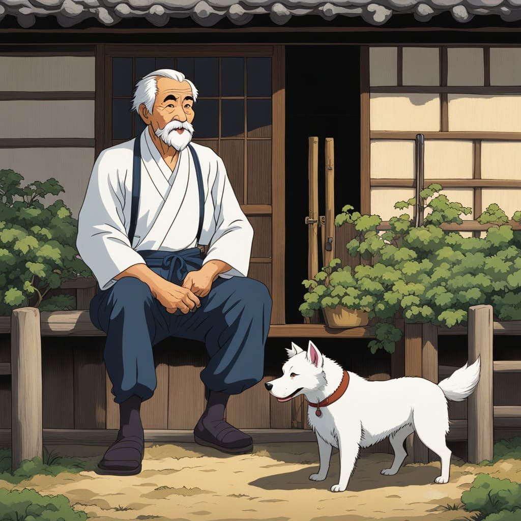 El Viejo y el Perro cuento japones corto con moraleja