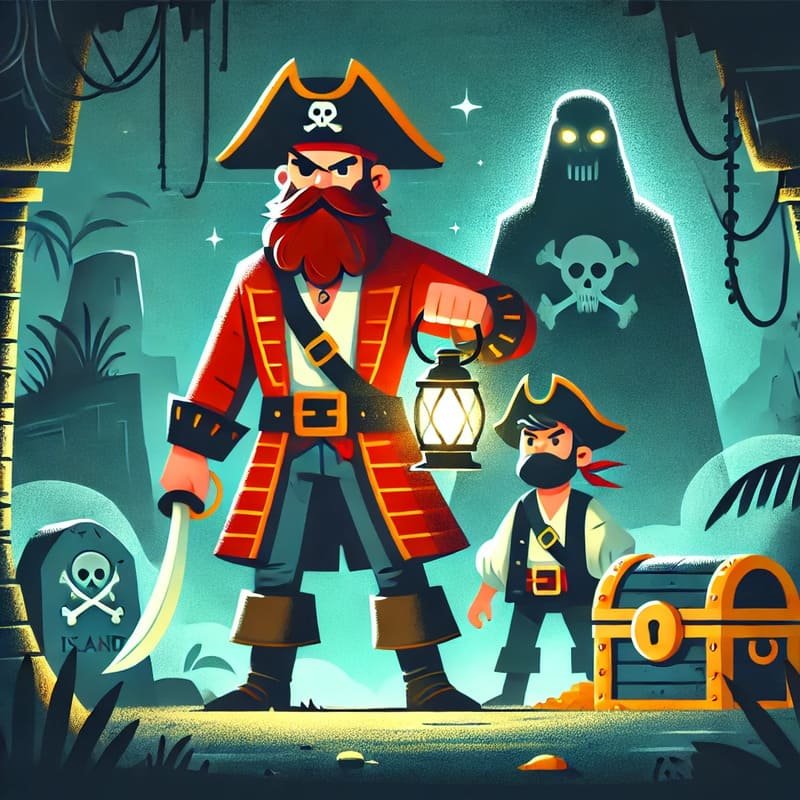 ilustracion del Cuento Corto del pirata Barbarroja