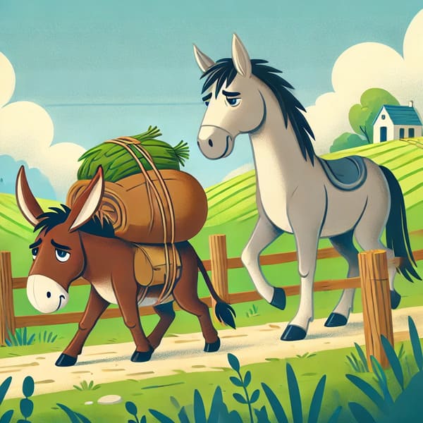 El caballo y el burro Fábula